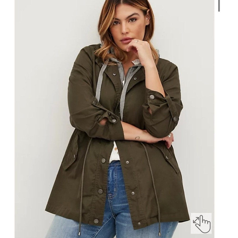 Torrid Twill & Jersey 3/4 Sleeved Anorak